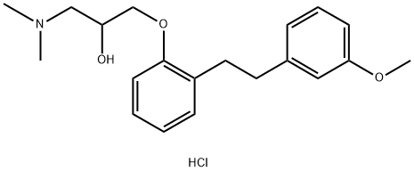 1-(Dimethylamino)-3-[2-[2-(3-methoxyphenyl)ethyl]phenoxy]-2-propanol hydrochloride Struktur