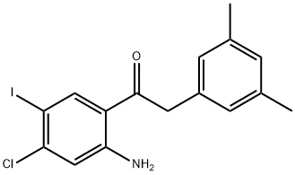 1-(2-氨基-4-氯-5-碘苯基)-2-(3,5-二甲基苯基)乙-1-酮 结构式