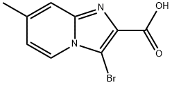 3-ブロモ-7-メチルイミダゾ[1,2-A]ピリジン-2-カルボン酸 化学構造式