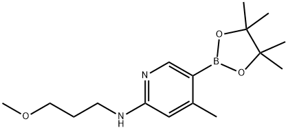 N-(3-Methoxypropyl)-4-Methyl-5-(4,4,5,5-tetraMethyl-1,3,2-dioxaborolan-2-yl)pyridin-2-aMine 结构式