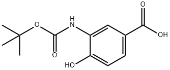 3-(BOC-氨基)-4-羟基苯甲酸, 135322-01-9, 结构式