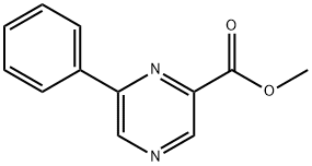 6-苯基吡嗪-2-甲酸甲酯, 13534-79-7, 结构式