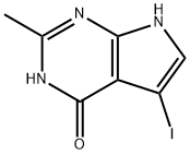 5-IODO-2-METHYL-3,7-DIHYDRO-PYRROLO[2,3-D]PYRIMIDIN-4-ONE, 135352-75-9, 结构式