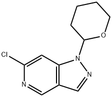 6-クロロ-1-(テトラヒドロ-2H-ピラン-2-イル)-1H-ピラゾロ[4,3-C]ピリジン 化学構造式