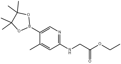 ethyl 2-(4-Methyl-5-(4,4,5,5-tetraMethyl-1,3,2-dioxaborolan-2-yl)pyridin-2-ylaMino)acetate 化学構造式