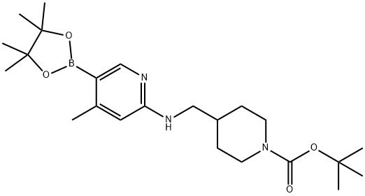 tert-butyl 4-((4-Methyl-5-(4,4,5,5-tetraMethyl-1,3,2-dioxaborolan-2-yl)pyridin-2-ylaMino)Methyl)piperidine-1-carboxylate Structure