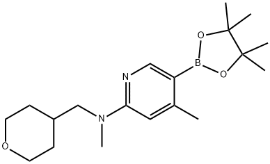 N,4-diMethyl-N-((tetrahydro-2H-pyran-4-yl)Methyl)-5-(4,4,5,5-tetraMethyl-1,3,2-dioxaborolan-2-yl)pyridin-2-aMine 化学構造式