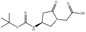 (S)-(4-N-BOC-AMINO-2-OXO-PYRROLIDIN-1-YL)-ACETIC ACID
 Structure