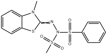 2-(3-Methyl-2-benzothiazidinylidene)-1-methylsulfonyl-1-phenylsulfonylhydrazine Structure