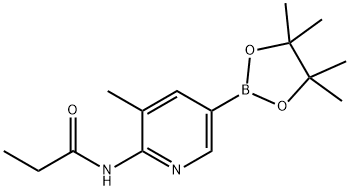 N-(3-Methyl-5-(4,4,5,5-tetraMethyl-1,3,2-dioxaborolan-2-yl)pyridin-2-yl)propionaMide Struktur