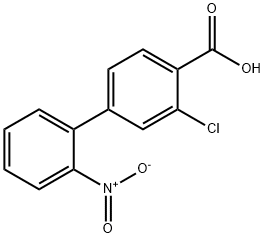 2-Chloro-4-(2-nitrophenyl)benzoic acid, 1355247-16-3, 结构式