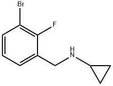 1-溴-2-氟-3-(环丙基氨基甲基)苯,1355247-51-6,结构式