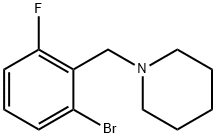 1-[(2-ブロモ-6-フルオロフェニル)メチル]ピペリジン 化学構造式