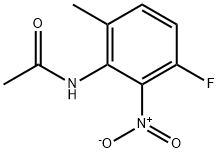 2-アセトアミド-4-フルオロ-3-ニトロトルエン 化学構造式