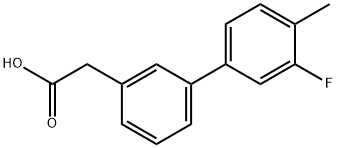 [3-(3-Fluoro-4-Methylphenyl)phenyl]acetic acid Struktur