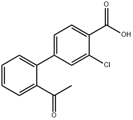 4-(2-Acetylphenyl)-2-chlorobenzoic acid,1355247-96-9,结构式