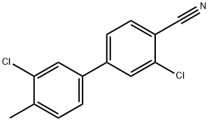 2-Chloro-4-(3-chloro-4-Methylphenyl)benzonitrile 化学構造式