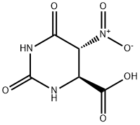 4-Pyrimidinecarboxylicacid,hexahydro-5-nitro-2,6-dioxo-,trans-(9CI) 化学構造式