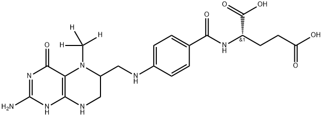 5-(Methyl-d3)tetrahydrofolic Acid (Mixture of Diastereomers), 1356019-97-0, 结构式