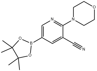 2-Morpholino-5-(4,4,5,5-tetramethyl-1,3,2-dioxaborolan-2-yl)nicotinonitrile Struktur