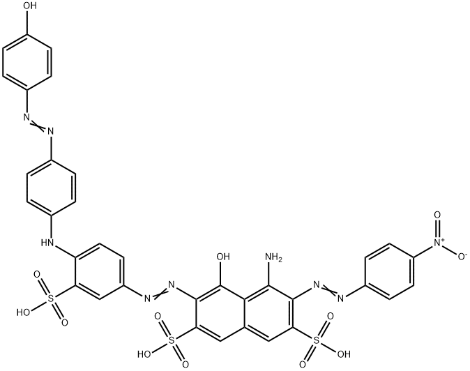 2,7-Naphthalenedisulfonic acid, 4-amino-5-hydroxy-6-4-4-(4-hydroxyphenyl)azophenylamino-3-sulfophenylazo-3-(4-nitrophenyl)azo- 结构式
