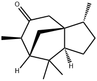 (3R)-2,3,6,7,8,8aβ-ヘキサヒドロ-3β,6α,8,8-テトラメチル-1H-3aα,7α-メタノアズレン-5(4H)-オン 化学構造式