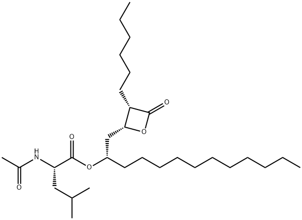 N-Desformyl N-Acetyl (S,S,R,S)-Orlistat (Orlistat Impurity) 化学構造式