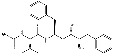 (2S,3S,5S)-2-Amino-3-hydroxy-1,6-diphenylhexane-5-N-carbamoyl-L-valine Amide Structure