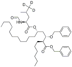 Benzyl (2S,3S,5S)-2-Hexyl-3-benzyloxy-5-[[(S)-2-(formylamino)-4-(methyl-d3)-pentanoyl]oxy]hexadecanoate|(2S,3S,5S)-3-(苄氧基)-5-((甲酰基-L-亮氨酰-5,5,5-D3)氧基)-2-己基十六酸苄酯