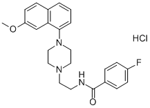 4-FLUORO-N-[2-[4-(7-METHOXY-1-NAPHTHALENYL)-1-PIPERAZINYL]ETHYL]BENZAMIDE HYDROCHLORIDE|4-氟-N-[2-[4-(7-甲氧基-1-萘)-1-哌嗪基]乙基]-苯胺盐酸盐