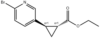 (trans)-Ethyl-2-(6-bromopyridin-3-yl)cyclopropanecarboxylate 结构式