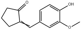 2一(E)-(4-羟基-3-甲氧基)亚苄基环戊酮, 135734-96-2, 结构式