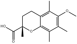 (S)-6-METHOXY-2,5,7,8-TETRAMETHYLCHROMANE-2-CARBOXYLIC ACID 化学構造式
