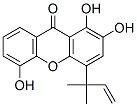 1,2,5-Trihydroxy-4-(1,1-dimethyl-2-propenyl)xanthone Structure