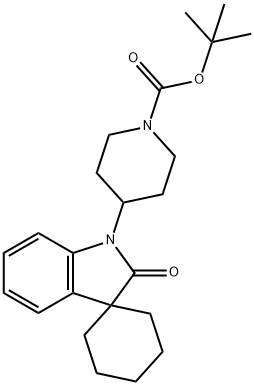 4-(2-氧代螺[环己烷-1,3-吲哚啉]-1-基)哌啶-1-羧酸叔丁酯,1358667-62-5,结构式