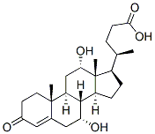 7α,12α-ジヒドロキシ-3-オキソコラ-4-エン-24-酸 化学構造式