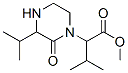 methyl 3-methyl-2-(2'-oxo-3'-isopropyl-1'-piperazinyl)butanoate 结构式