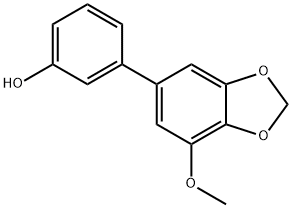 3'-Hydroxy-5-methoxy-3,4-methylenedioxybiphenyl Struktur