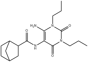 Bicyclo[2.2.1]heptane-2-carboxamide,  N-(6-amino-1,2,3,4-tetrahydro-2,4-dioxo-1,3-dipropyl-5-pyrimidinyl)-,136199-21-8,结构式