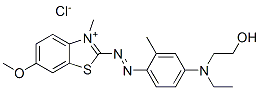 2-[4-[N-Ethyl-N-(2-hydroxyethyl)amino]-2-methylphenylazo]-6-methoxy-3-methylbenzothiazolium chloride|