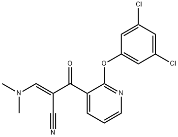 (E)-2-{[2-(3,5-dichlorophenoxy)-3-pyridinyl]carbonyl}-3-(dimethylamino)-2-propenenitrile,136257-60-8,结构式