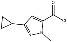 1H-Pyrazole-5-carbonyl chloride, 3-cyclopropyl-1-methyl- (9CI) Structure