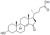 3-hydroxy-15-keto-chol-8(14)-en-24-oic acid 结构式