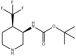 cis-3-(Boc-amino)-4-(trifluormethyl)piperidine Structure