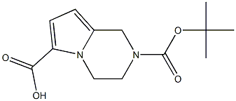 2-BOC-3,4-DIHYDRO-1H-PYRROLO[1,2-A]PYRAZINE-6-CARBOXYLIC ACID,1363380-86-2,结构式