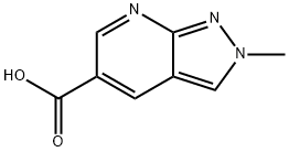 2-メチル-2H-ピラゾロ[3,4-B]-ピリジン-5-カルボン酸 化学構造式