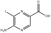 5-Amino-6-iodo-2-pyrazinecarboxylic acid 化学構造式