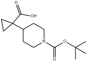 1-Boc-4-(1-carboxy-cyclopropyl)-piperidine, 1363381-63-8, 结构式