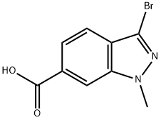 3-Bromo-1-methyl-1H-indazole-6-carboxylic acid 化学構造式