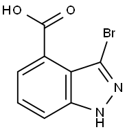 3-溴-1H-吲唑-4-羧酸,1363382-97-1,结构式